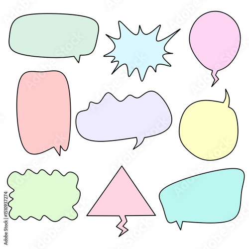 Collection of colorful communication speech bubbles