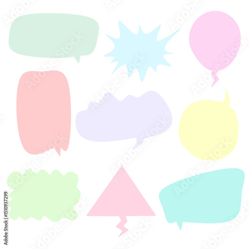 Collection of colorful communication speech bubbles