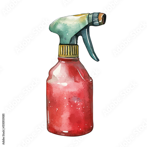 Insecticide Spray, watercolor clipart vector, high quality, isolated on a white background.