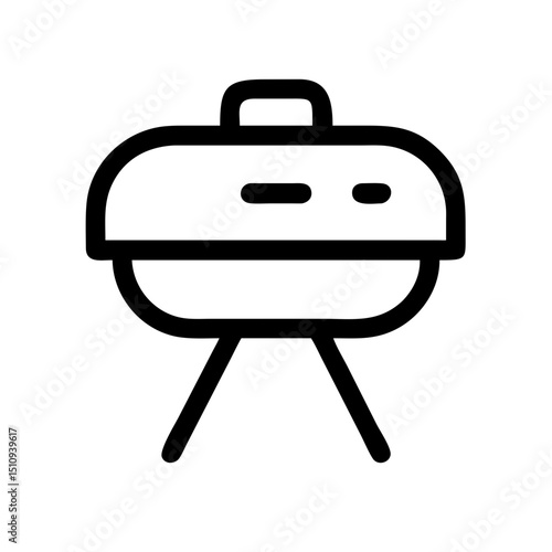Portable grill icon, for cooking outdoors