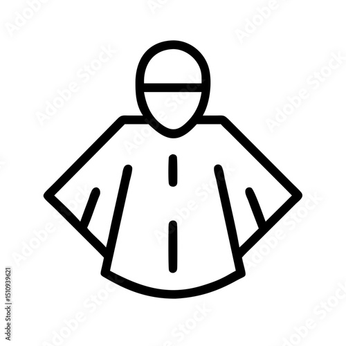 Rain poncho icon, a simple graphic design