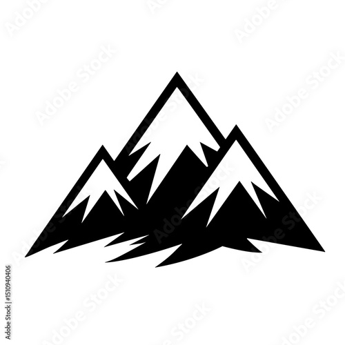 Minimalist mountain silhouette — concept of nature exploration and wilderness preservation
