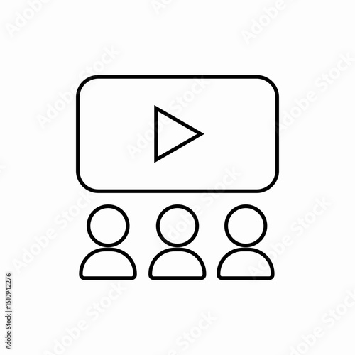 Video presentation meeting icon vector sign