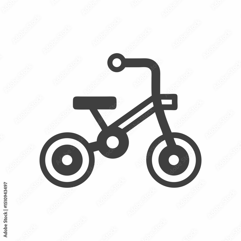 Kids Simple Tricycle Vector Icon. Kids Simple Tricycle Vector Icon.
