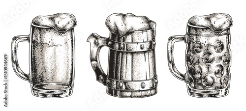 Beer mugs showcasing brewing tradition