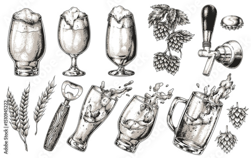 Artistic beer and brewing designs