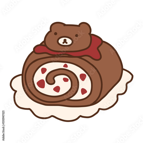 Cinnamon Roll Cute Hand Drawn Illustration