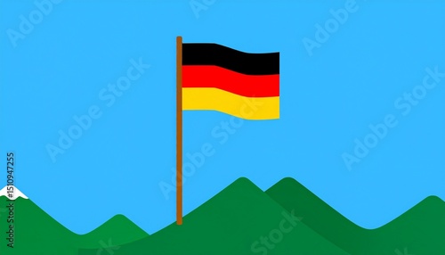 Flat design illustration of the German flag