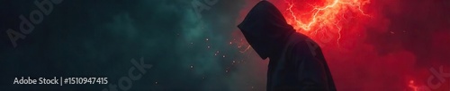 A shadowy figure cloaked in darkness, a fist clenched, radiating unseen fury The air itself crackles with unspoken rage and an unsettling mystery , fist, wrathful