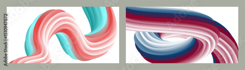 Abstract volumetric background. Cords. set of two illustrations. Toothpaste in a tube. Minimalism. Creative modern background. Cover design, wallpaper, background. eps vector.