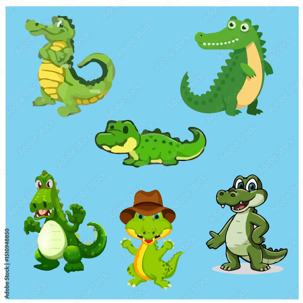 Fototapeta premium color crocodile vector image 2