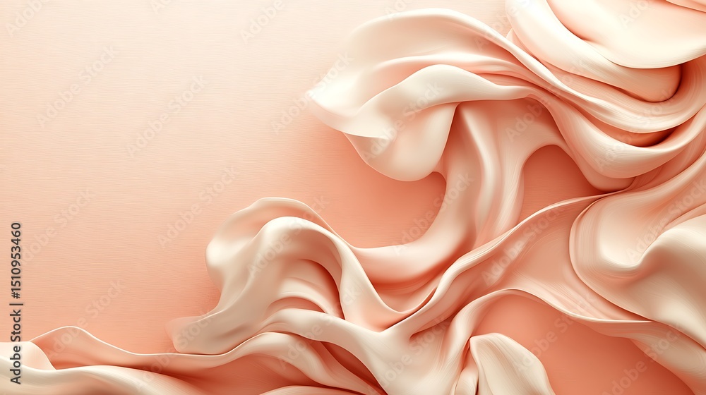 Fototapeta premium Flowing peach silk