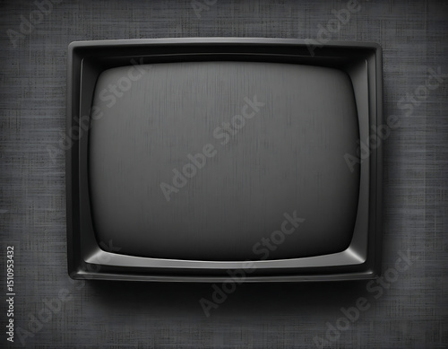 Retro Black and White Television with Static Screen