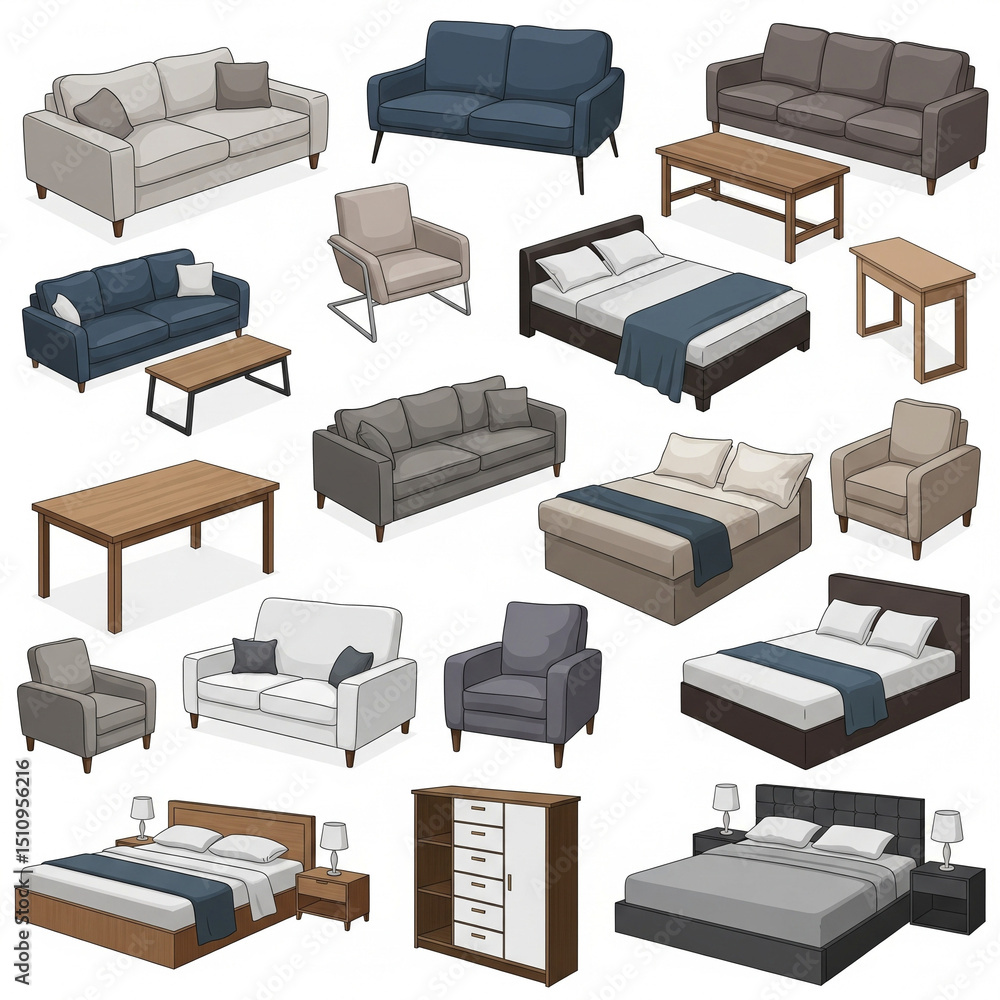 furniture icons set furniture icons set