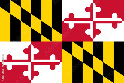 Foto maryland flag state background with red yellow black white pattern