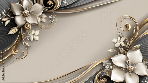 Elegant floral design on a light beige background