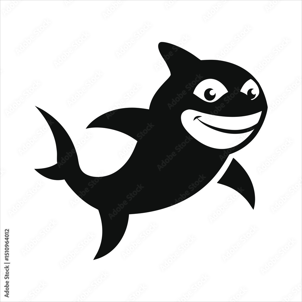 Fototapeta premium Shark grinning wearing goggles vector