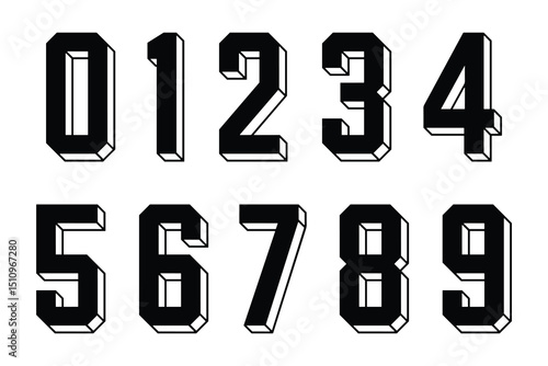 Sports Jersey Numbers Set vector.