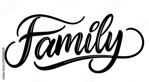 Stylish Handwritten Family Typography Design