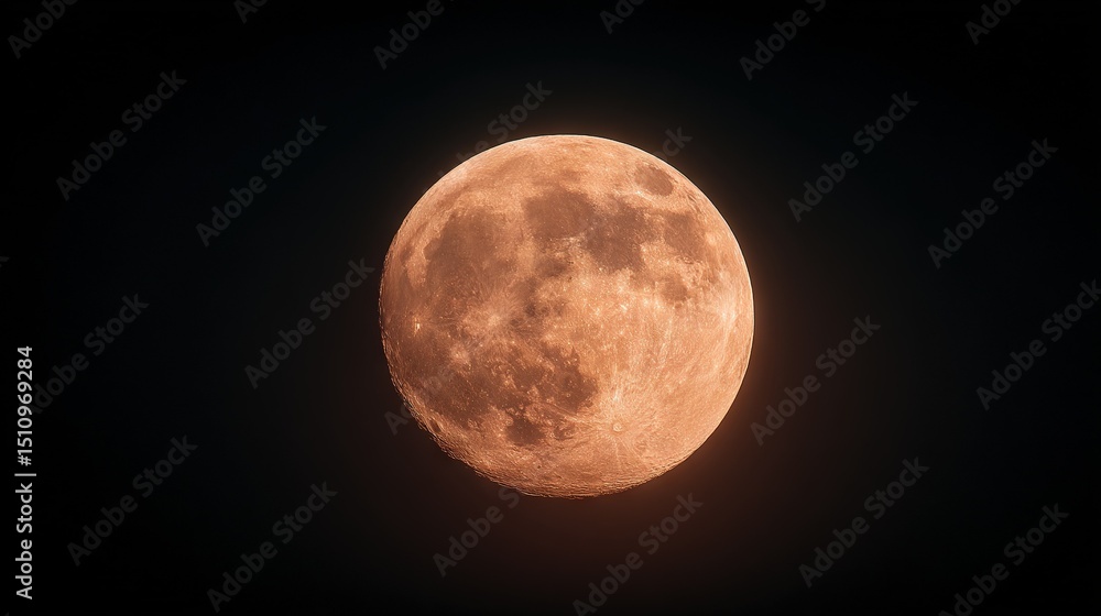 Obraz premium A full moon illuminates the dark night sky, casting a captivating glow on everything below