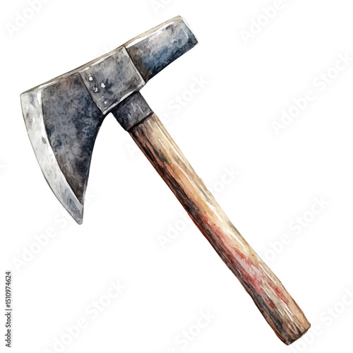 Hoe, watercolor clipart vector, high quality, isolated on a white background.