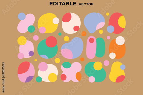 Abstract Colorful Shapes Pattern Modern Graphic Design Element Editable Vector Illustration Background Backdrop Wallpaper