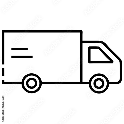 Delivery Van Urban Logistics Vehicle Icon for E-commerce Websites, Courier Service Apps, Last Mile Delivery Graphics, Local Transport Interfaces and Shipping Company Materials