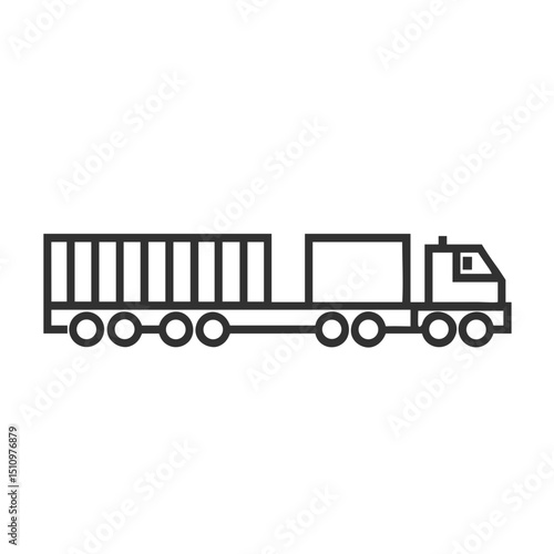 Freight Train Icon for Railway Transport Websites, Logistics Network Apps, Cargo Shipping Platforms, Supply Chain Infographics and Industrial Transportation Graphics