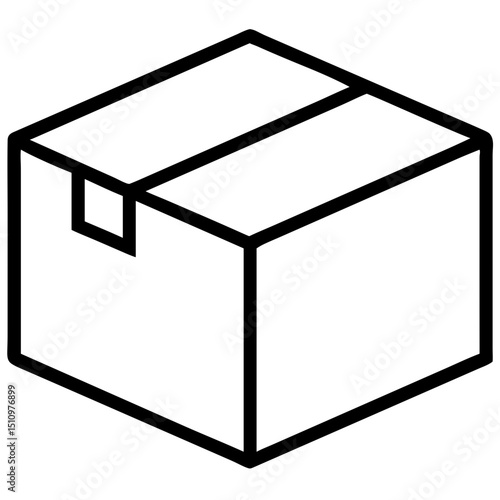 Parcel Box with Packing Tape Icon for E-commerce Websites, Shipping Service Apps, Delivery Tracking Platforms, Packaging Guidelines and Online Store Logistics Graphics