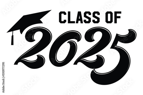 Class of 2025 vector, Class of 2025 vector illustration. Editable class of 2025 typography design vector