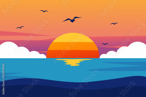 sunset over the sea