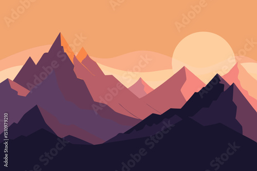 sunset in mountains