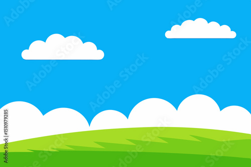 green grass and blue sky