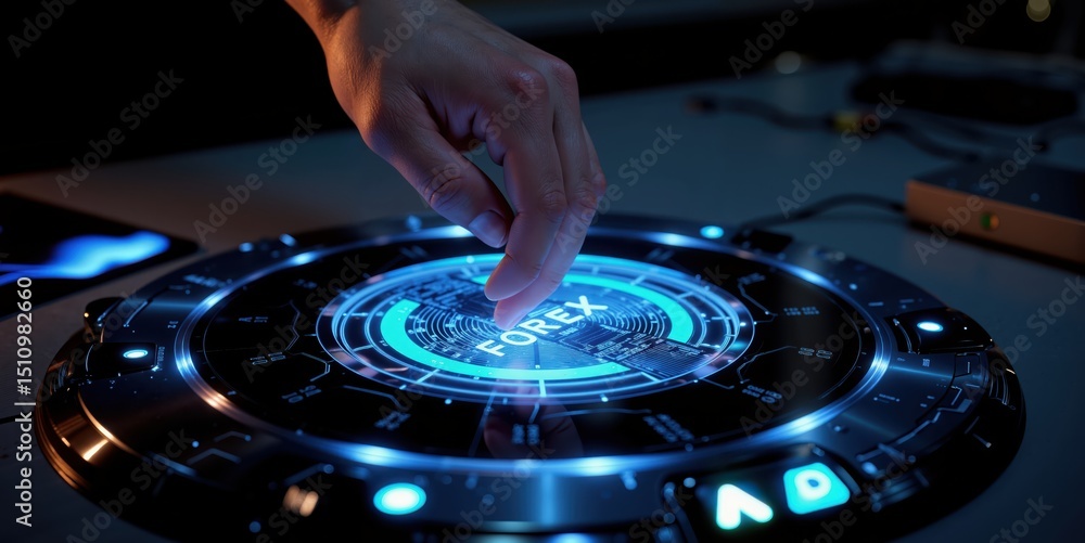 Obraz premium a person touching a digital touch screen