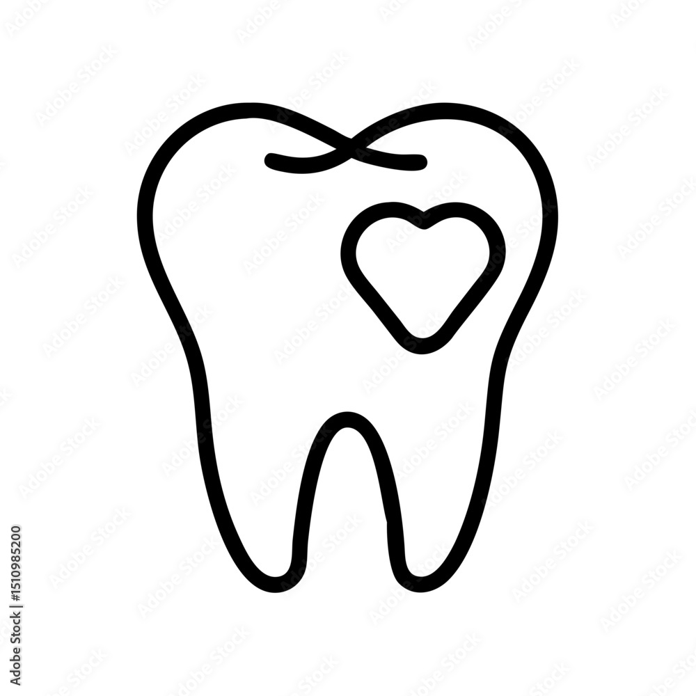 Obraz premium Tooth with heart symbol, for dental care marketing