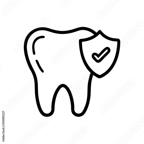 Protected tooth icon, dental hygiene, for websites