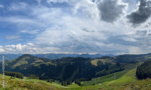 mountain landscape with clouds