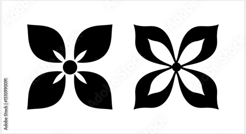 Stencil flower icon isolated Cartoon clipart Vector stock illust
