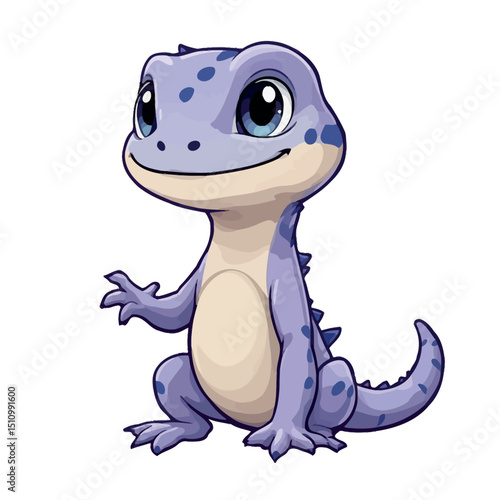 Charming Lizard Illustration A Delightful Sticker Depicting A Cute Reptilian Friend