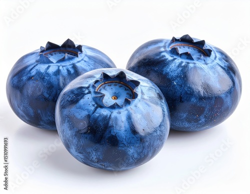 Blueberries, blueberry composition, studio photos of blueberries on a white background