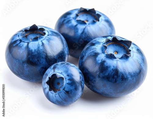 Blueberries, blueberry composition, studio photos of blueberries on a white background