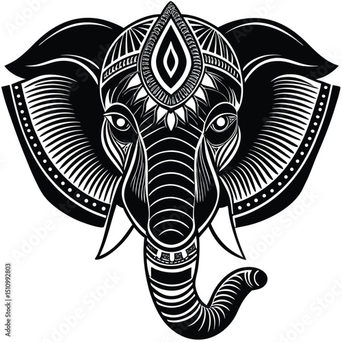 black and white elephant
