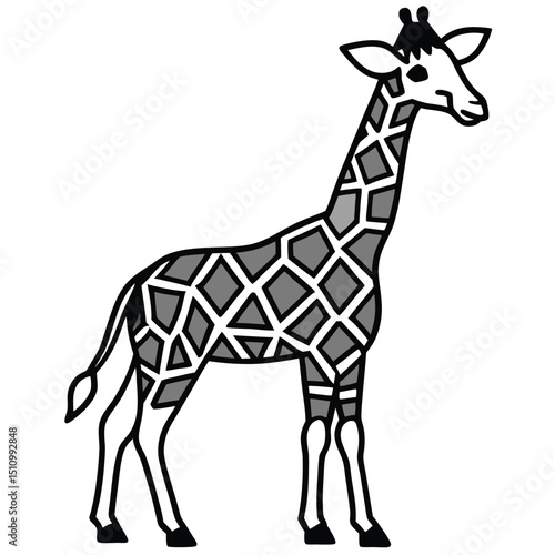 giraffe cartoon isolated on white