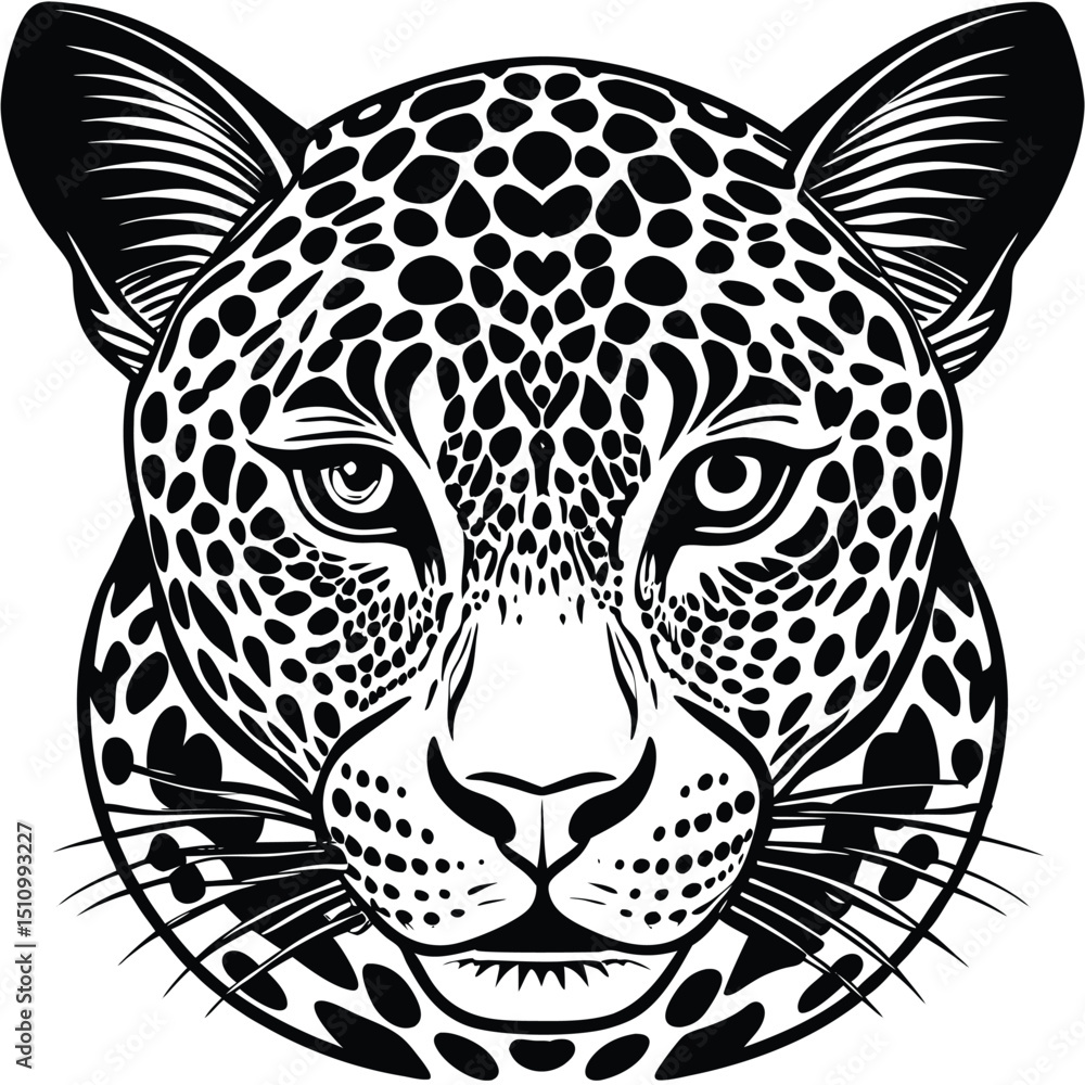 Fototapeta premium leopard head silhouette