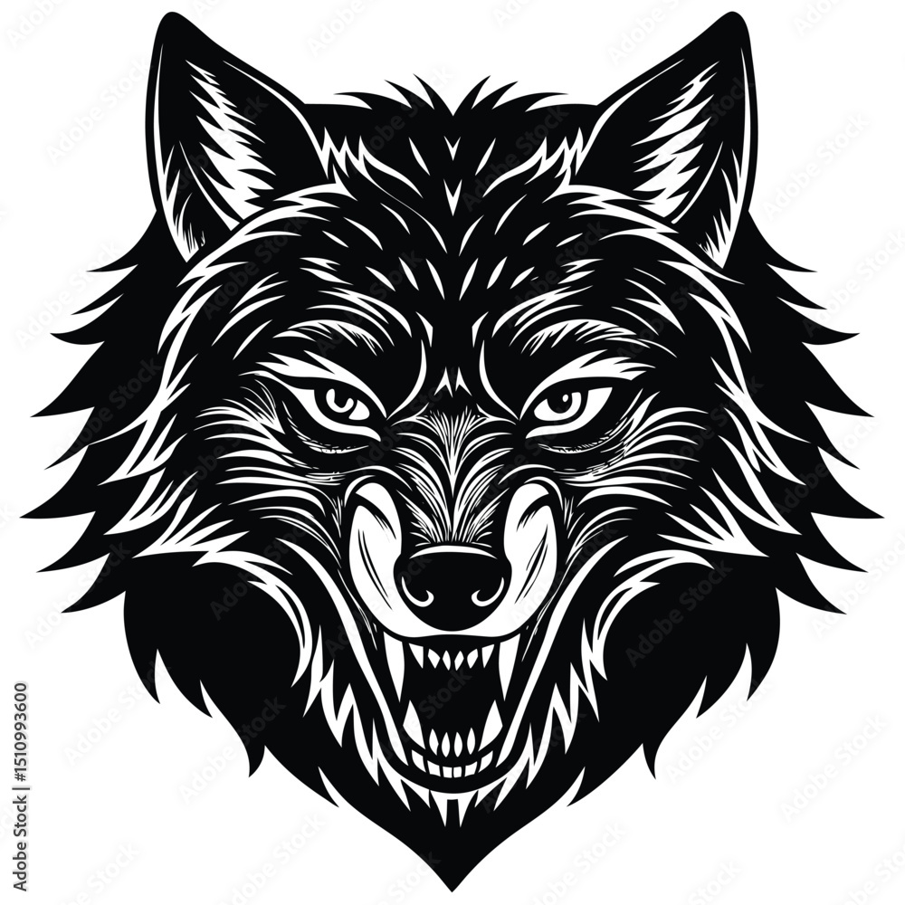 Fototapeta premium wolf head vector illustration