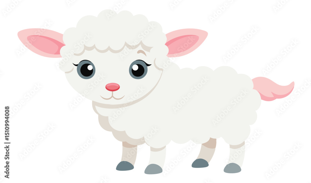 Adorable cartoon lamb illustration for kids Adorable cartoon lamb illustration for kids