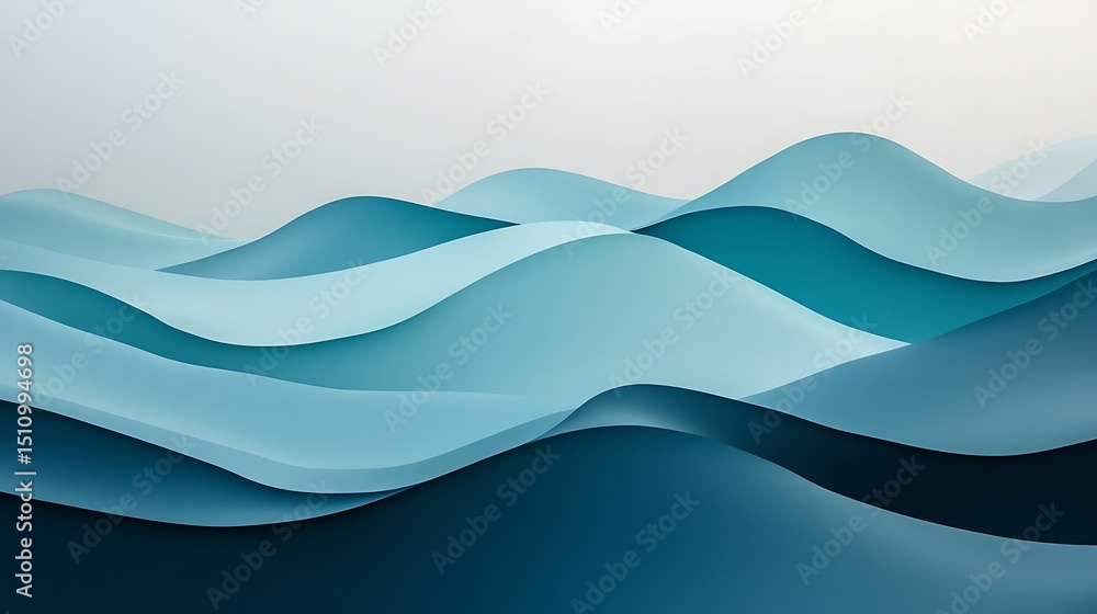 Abstract teal wavy landscape Abstract teal wavy landscape