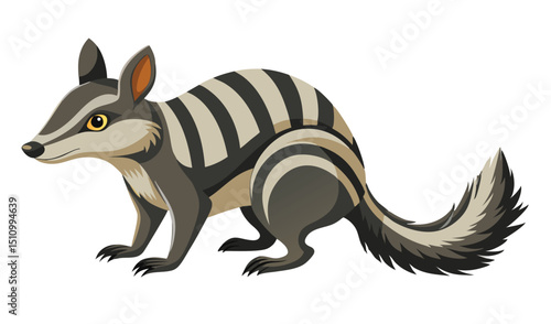 Striped eastern quoll cartoon illustration
