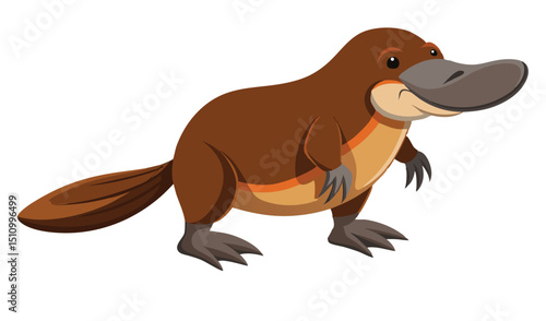 Cute cartoon platypus illustration for kids