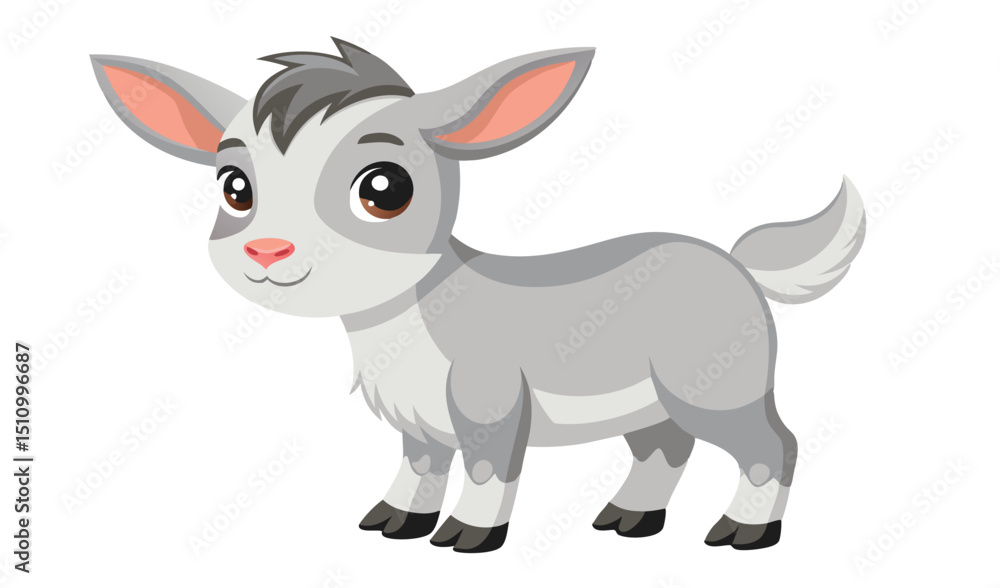 Adorable cartoon baby goat illustration Adorable cartoon baby goat illustration